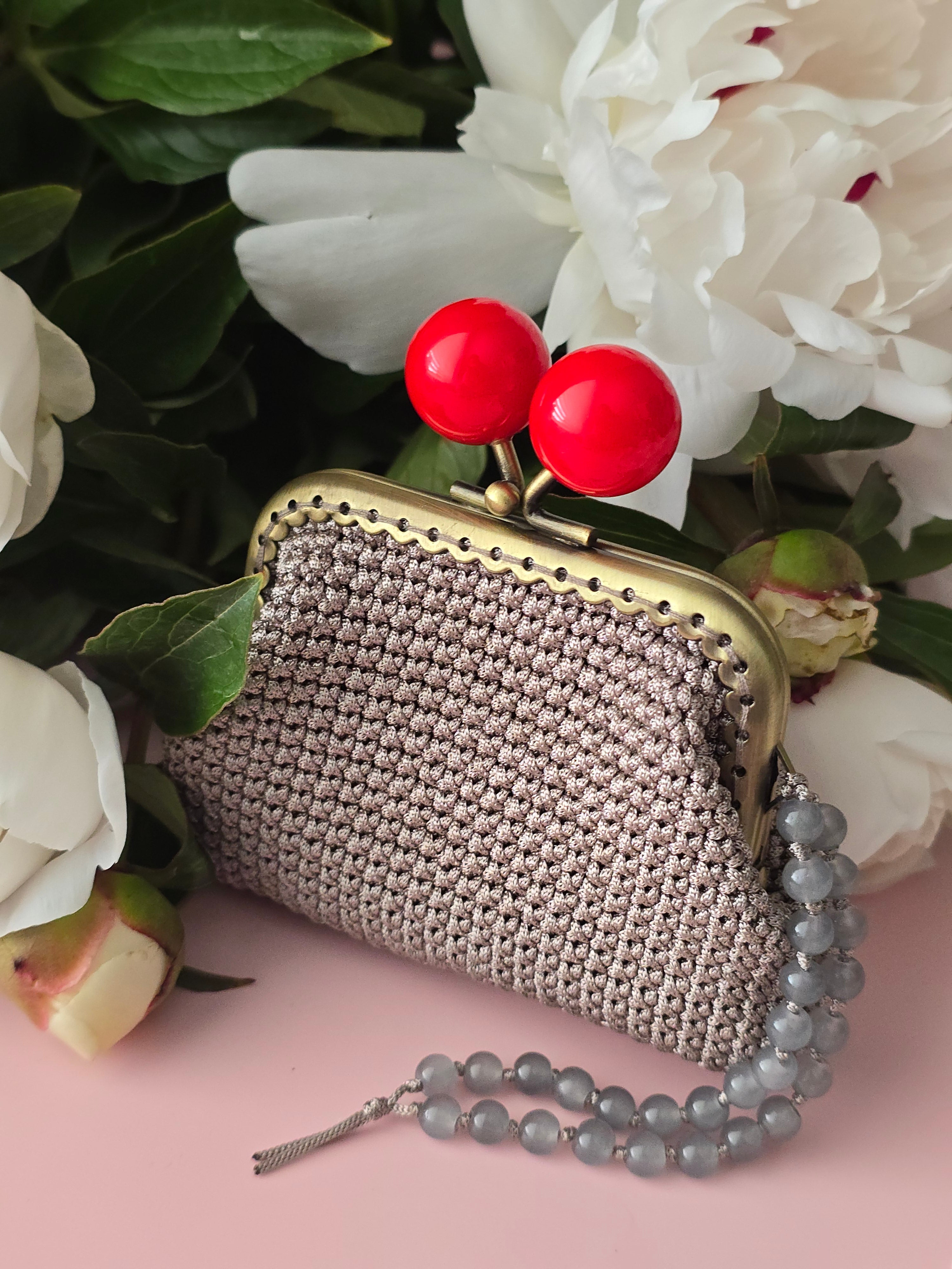 Handmade Frame Wallet with Red Clasp – Elegant Mini Purse