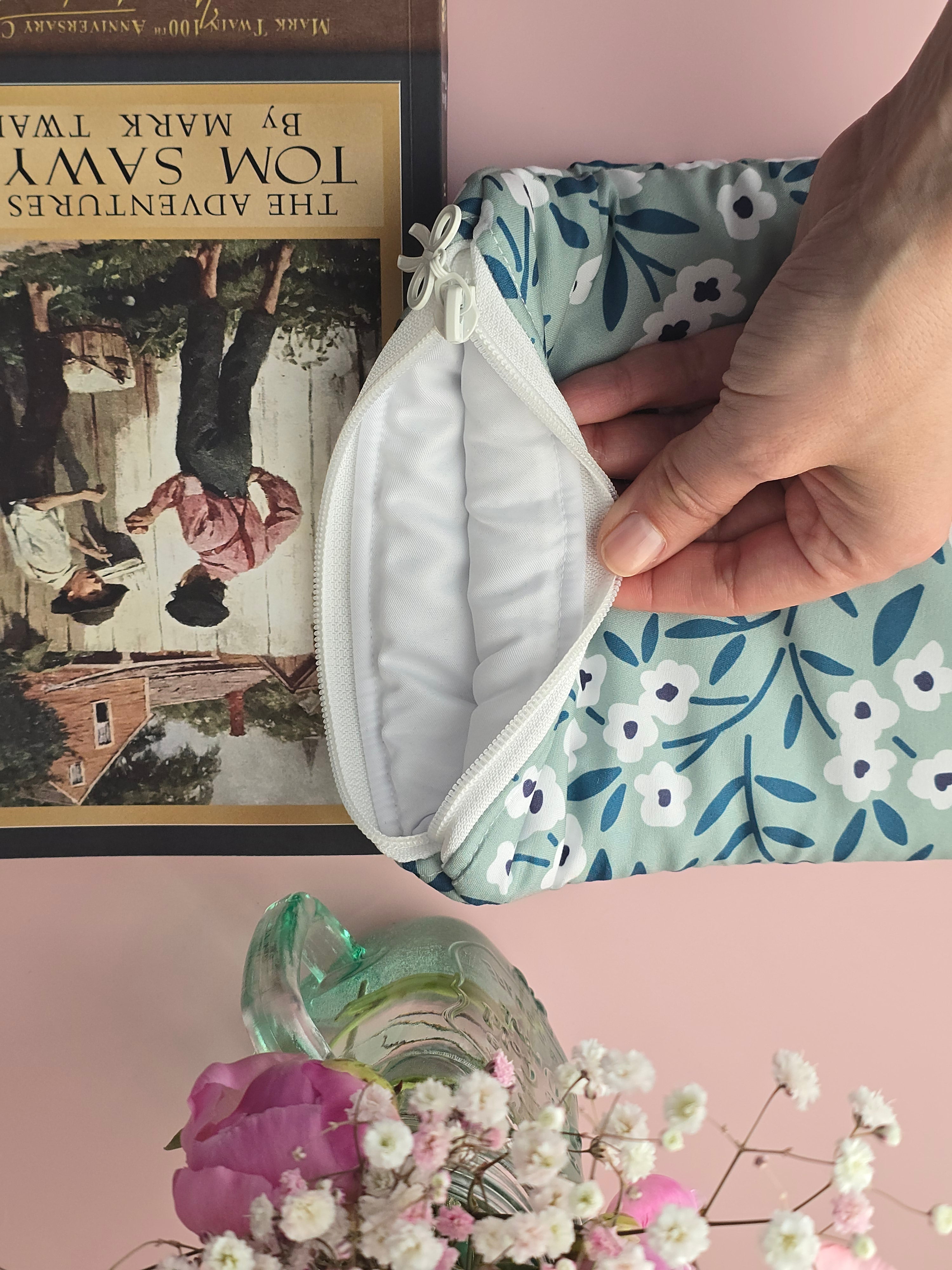 Floral Zipper Pouch for Books & Mini Tablet