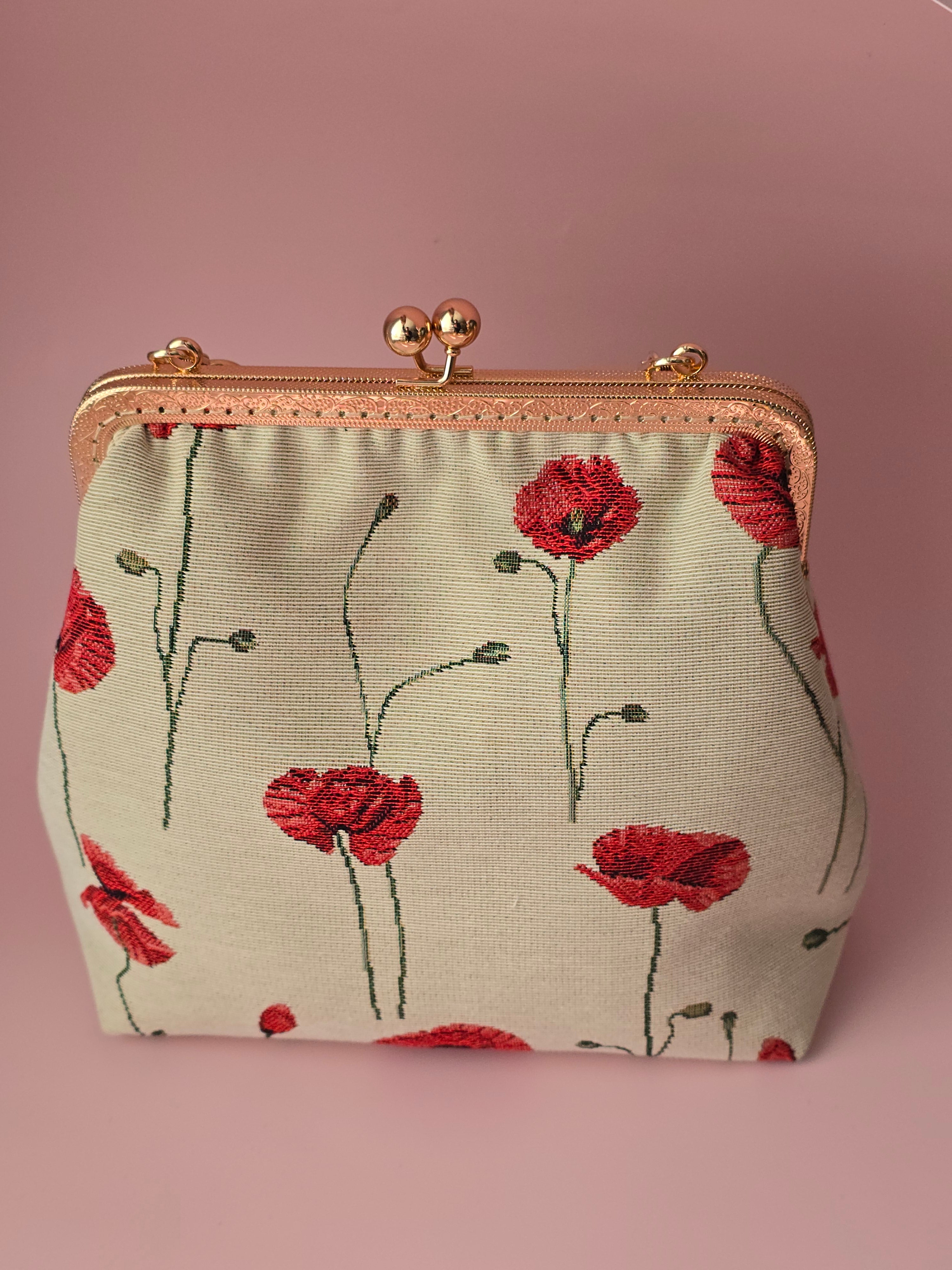 Handmade Floral Clasp Bag with Chain Handle