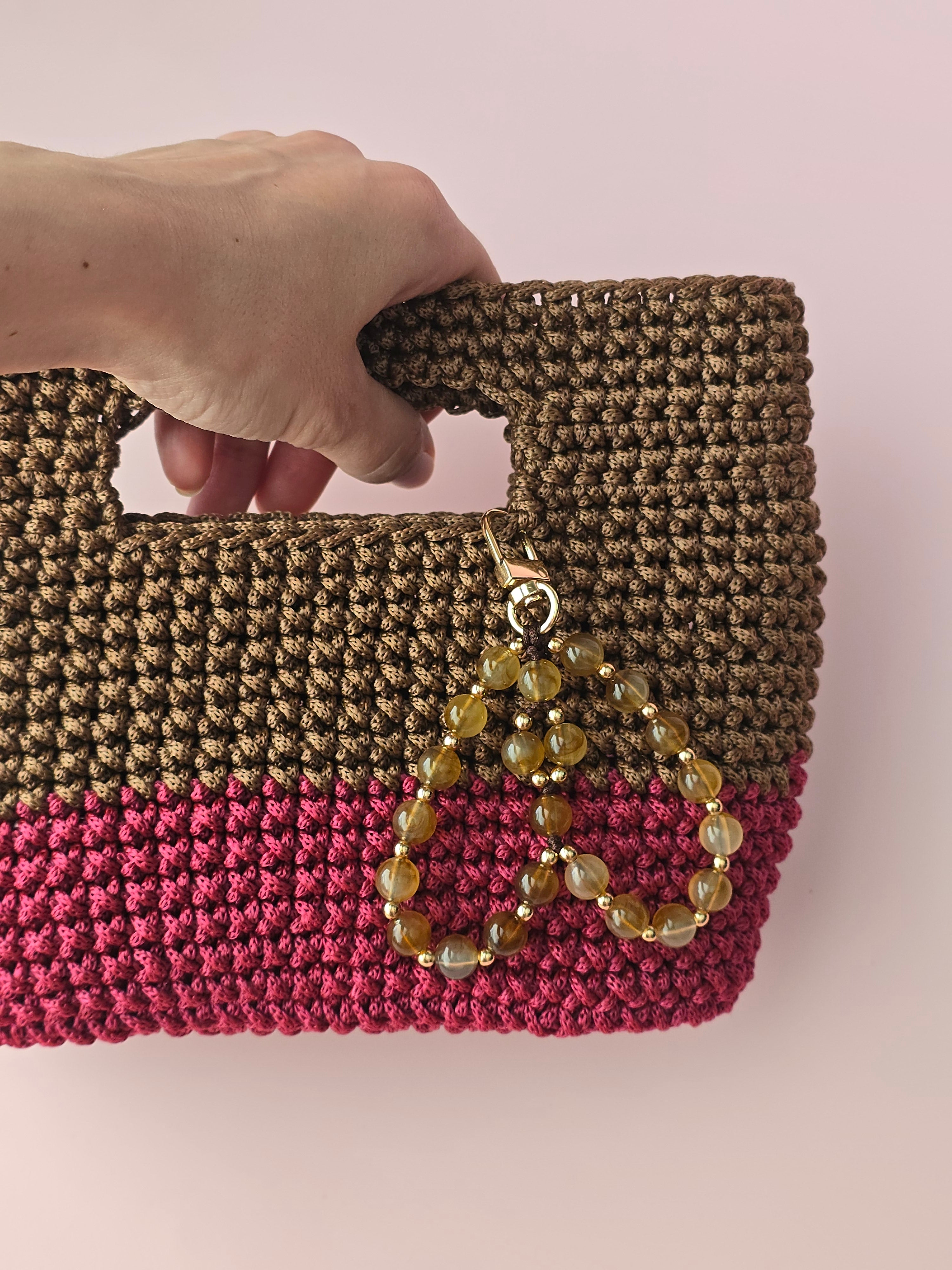 Handmade Crochet Handbag – Brown & Berry | Arrdo