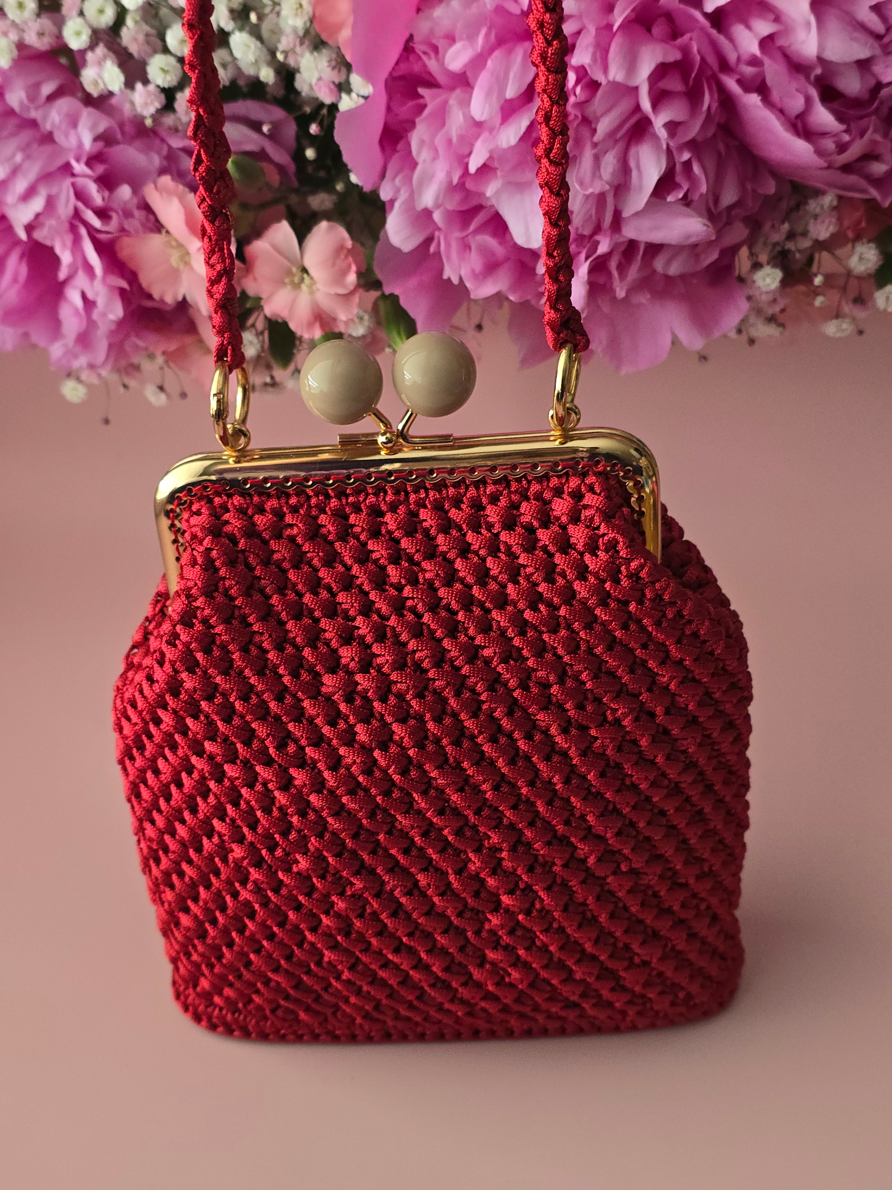 Ruby Crochet Kiss Lock Bag