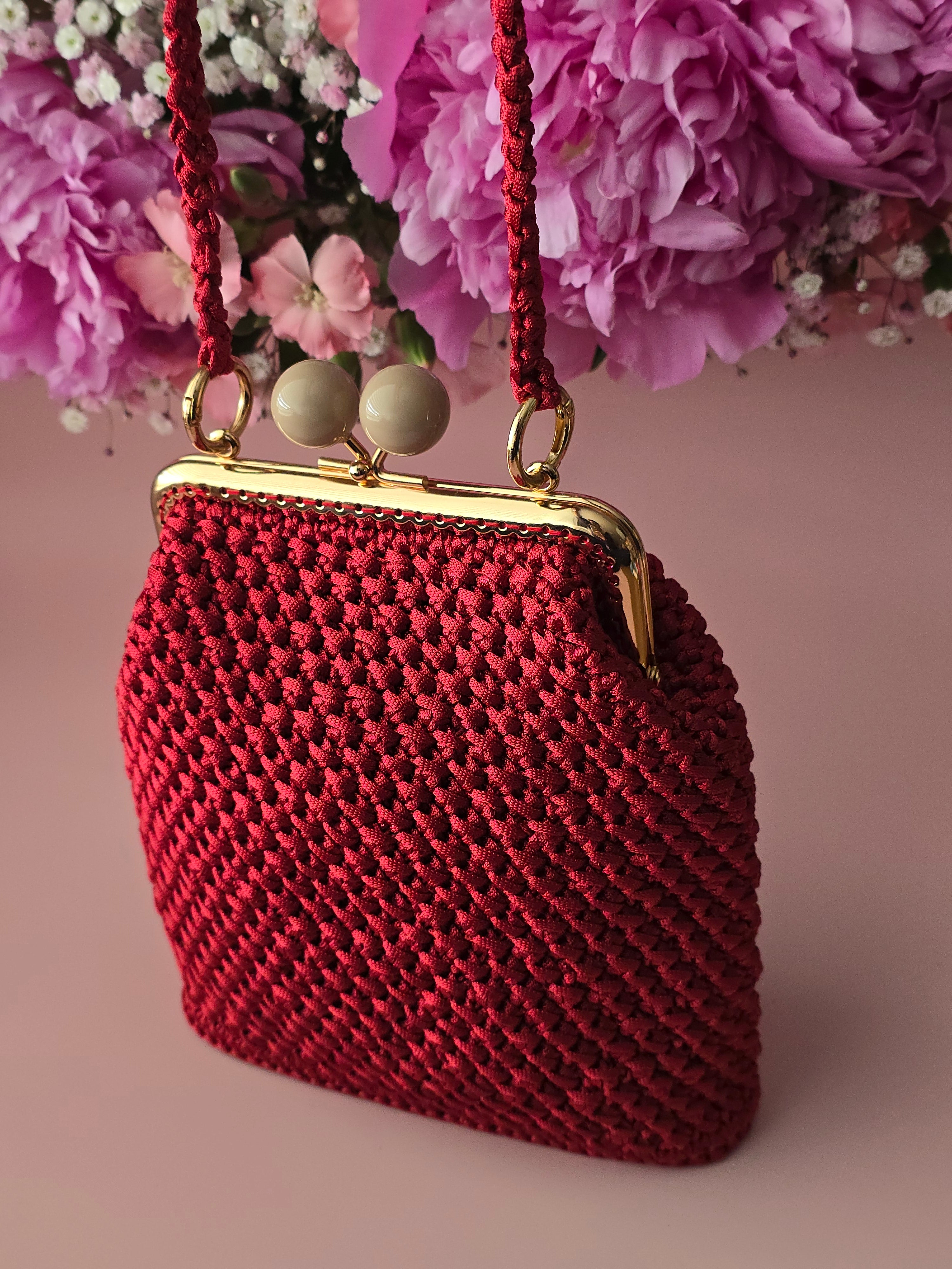 Ruby Crochet Kiss Lock Bag