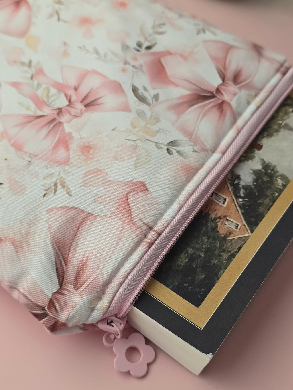 Pink Floral Book Sleeve