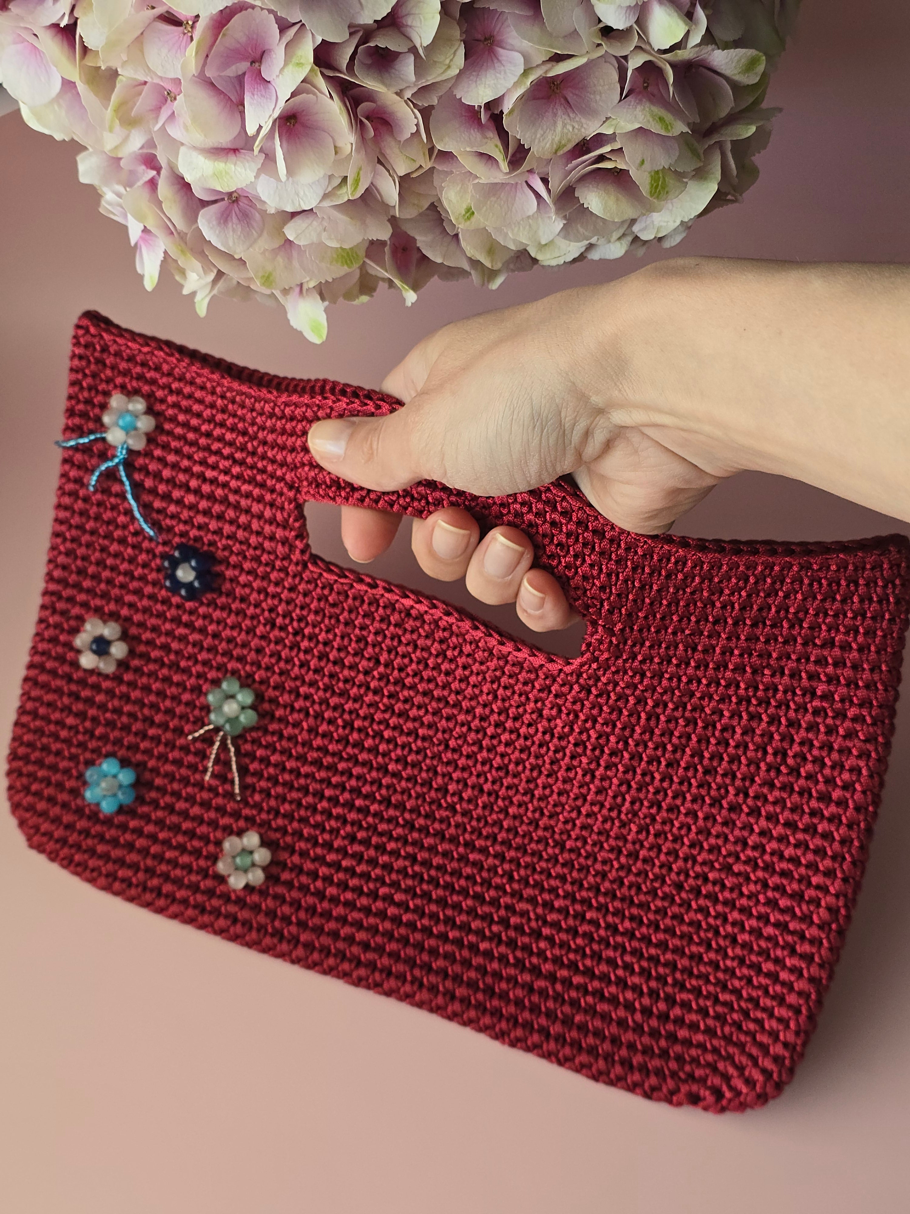 Cherry Bloom Crochet Bag