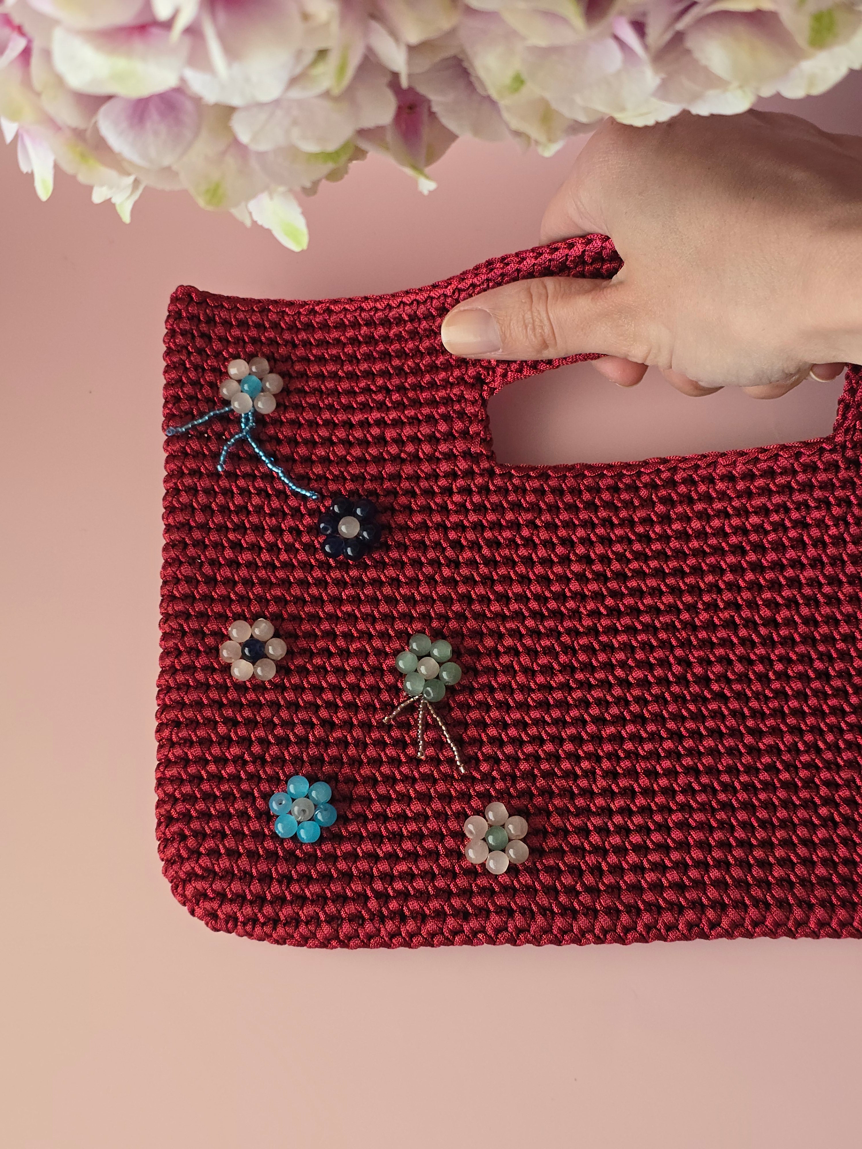 Cherry Bloom Crochet Bag