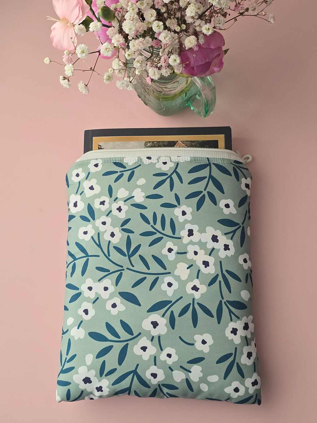 Floral Zipper Pouch for Books & Mini Tablet