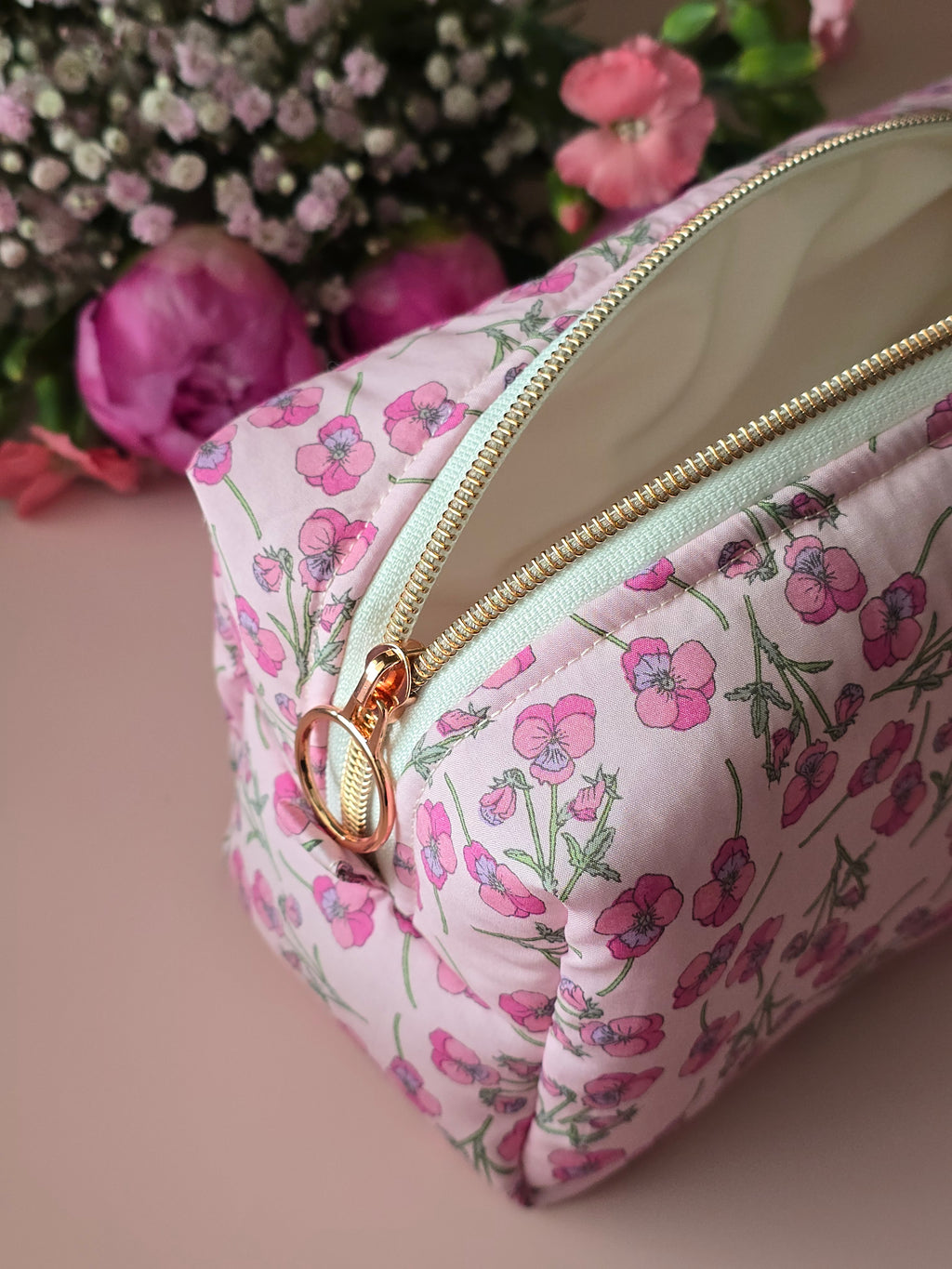 Pink Blossom Zipper Pouch Set 🌸