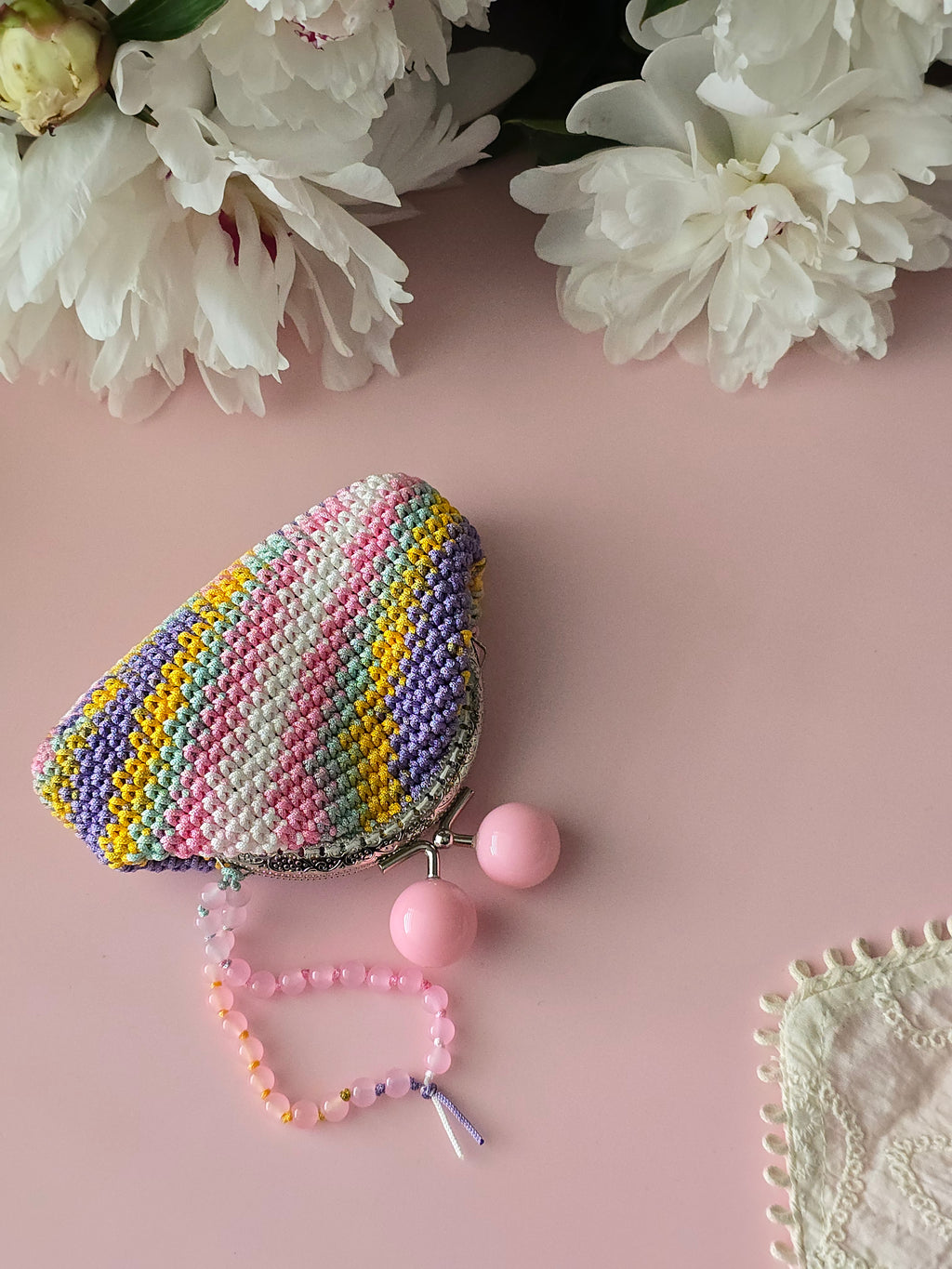 Rainbow Crochet Coin Purse