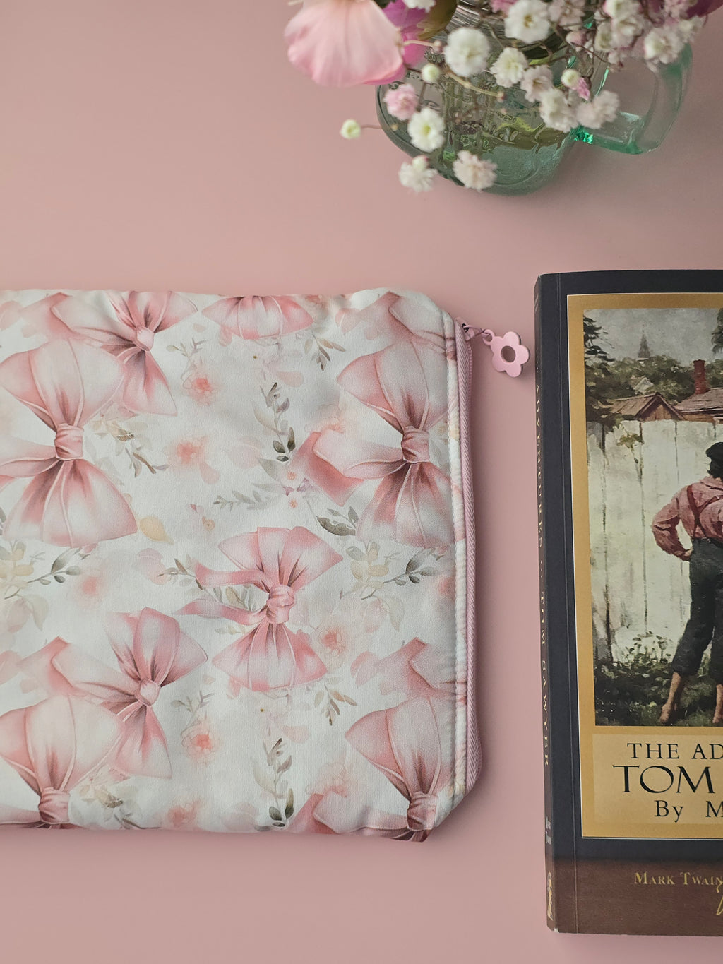 Pink Floral Book Sleeve