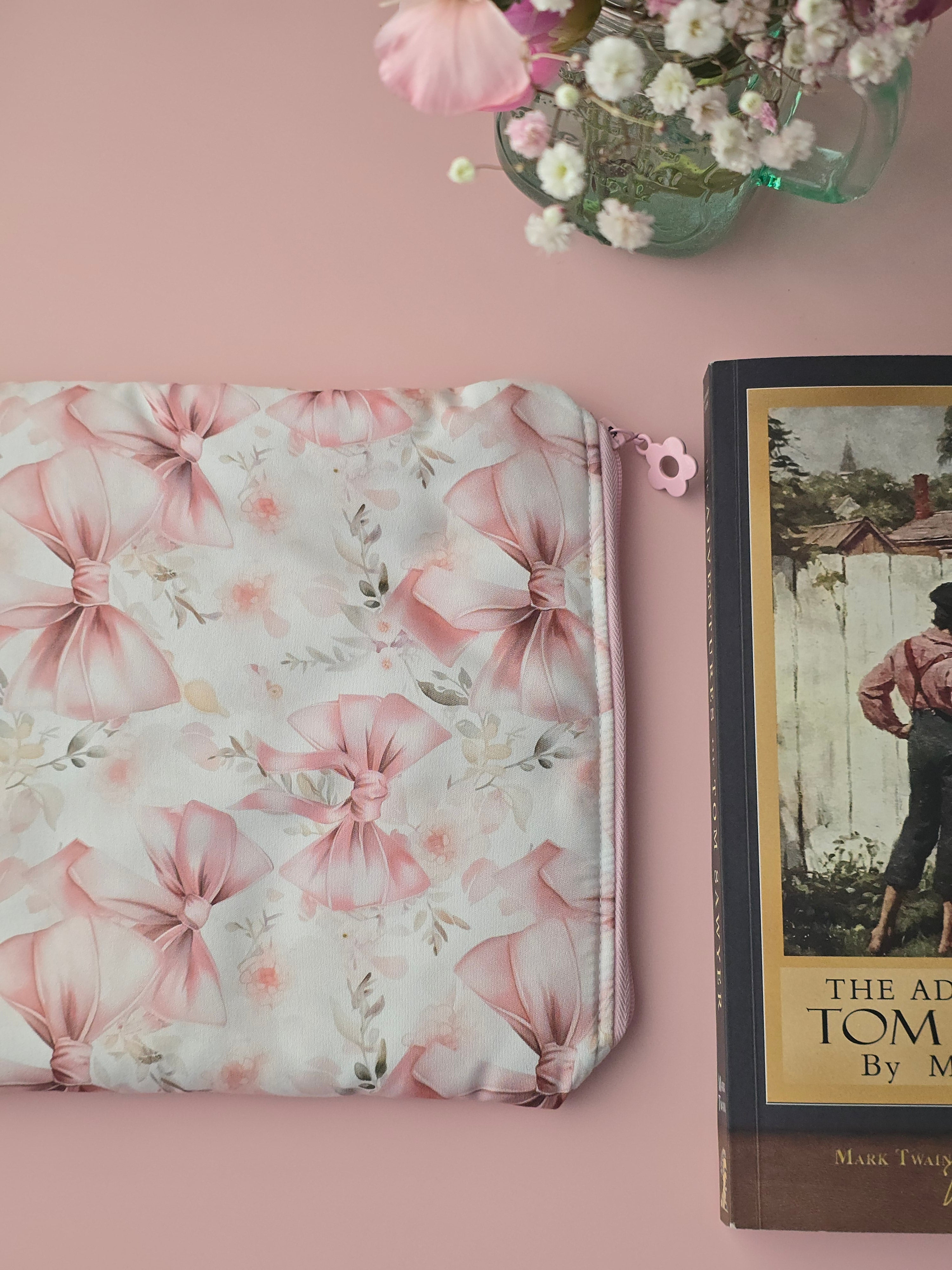 Pink Floral Book Sleeve