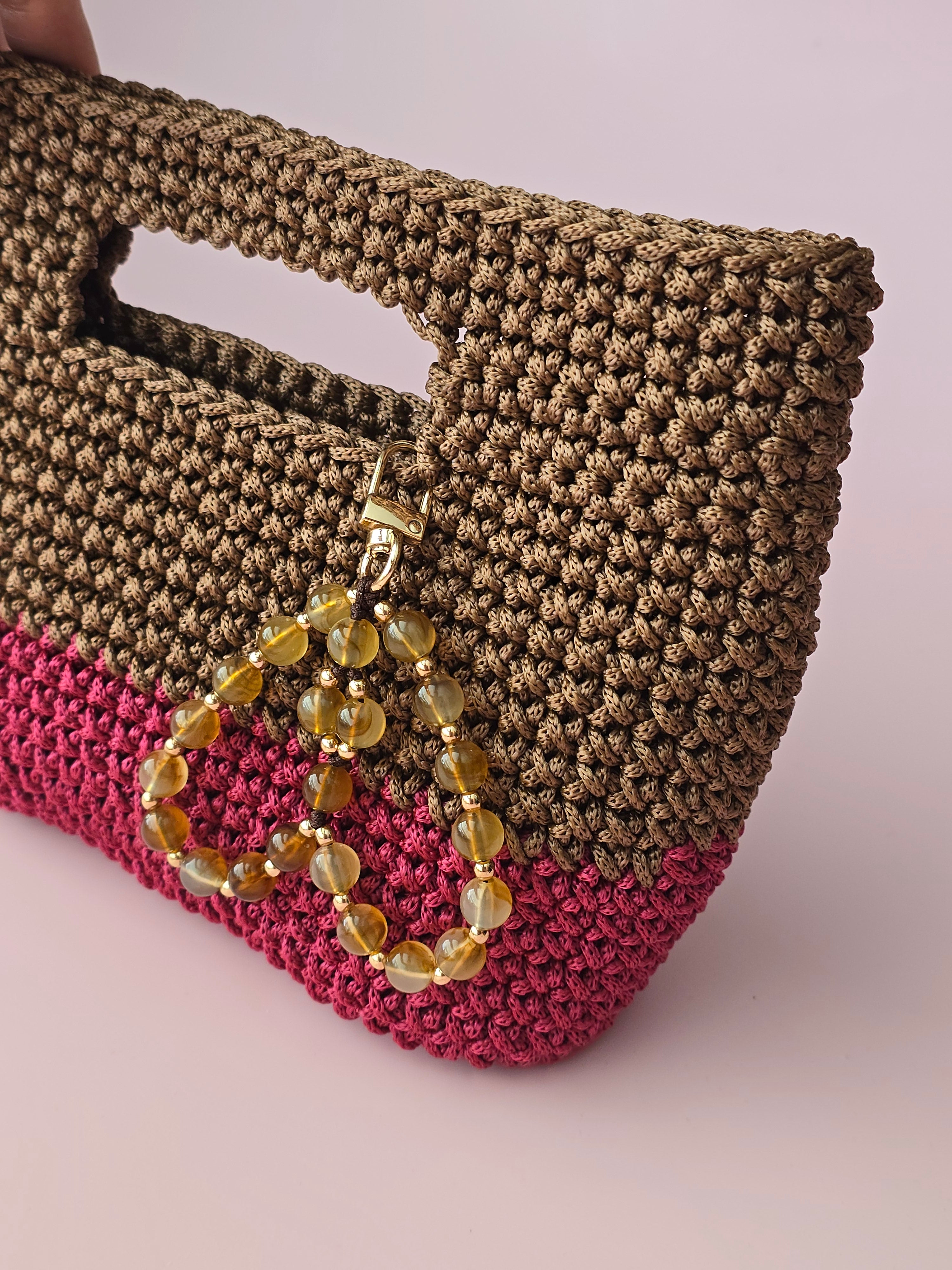 Handmade Crochet Handbag – Brown & Berry | Arrdo