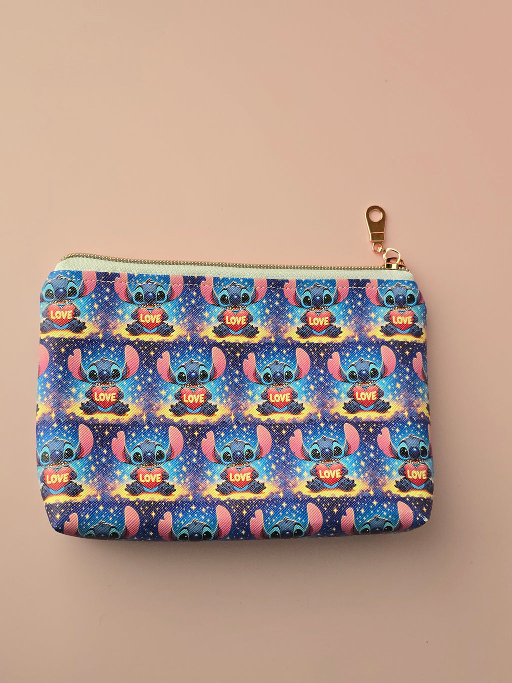 Stitch Inspired Handmade Cosmetic Pouch