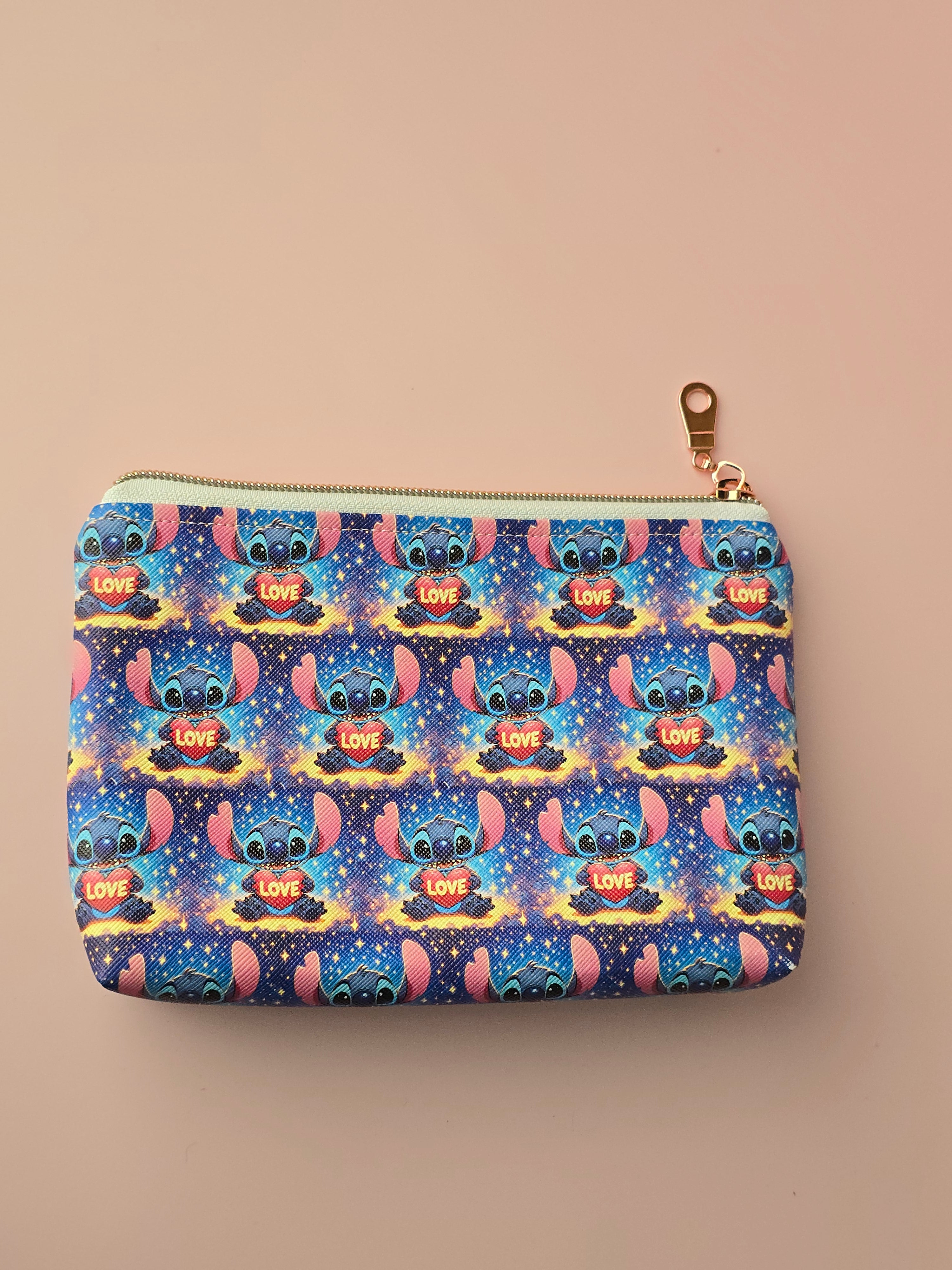 Stitch Inspired Handmade Cosmetic Pouch