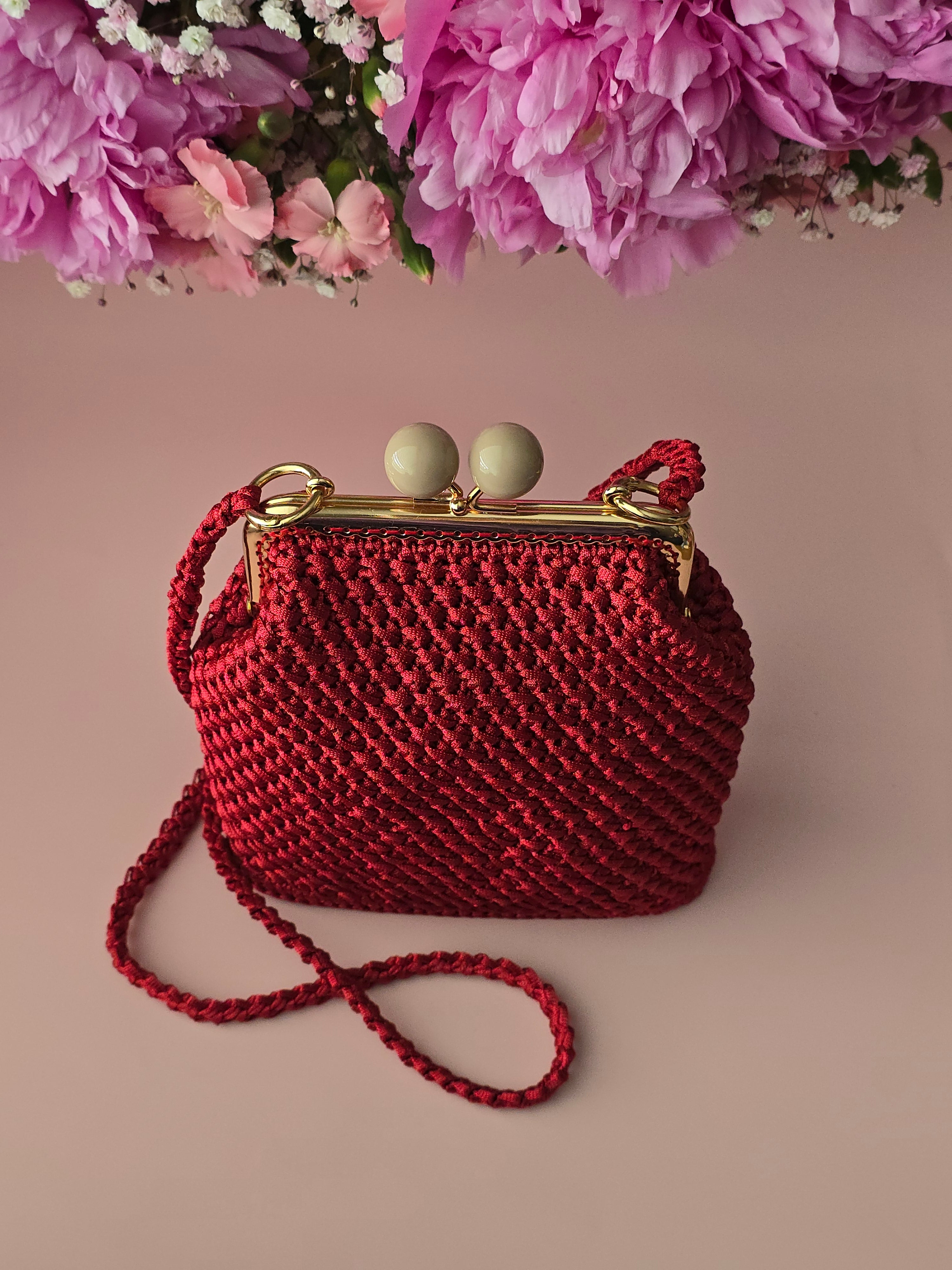 Ruby Crochet Kiss Lock Bag