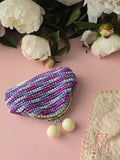 Handmade Crochet Coin Purse – Purple & Blue