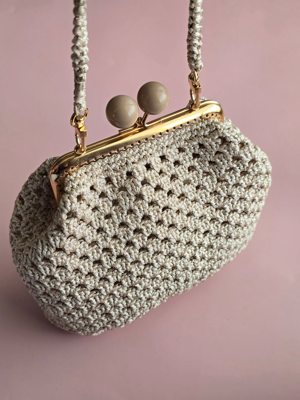 Crochet Crossbody Bag with Mini Pouch