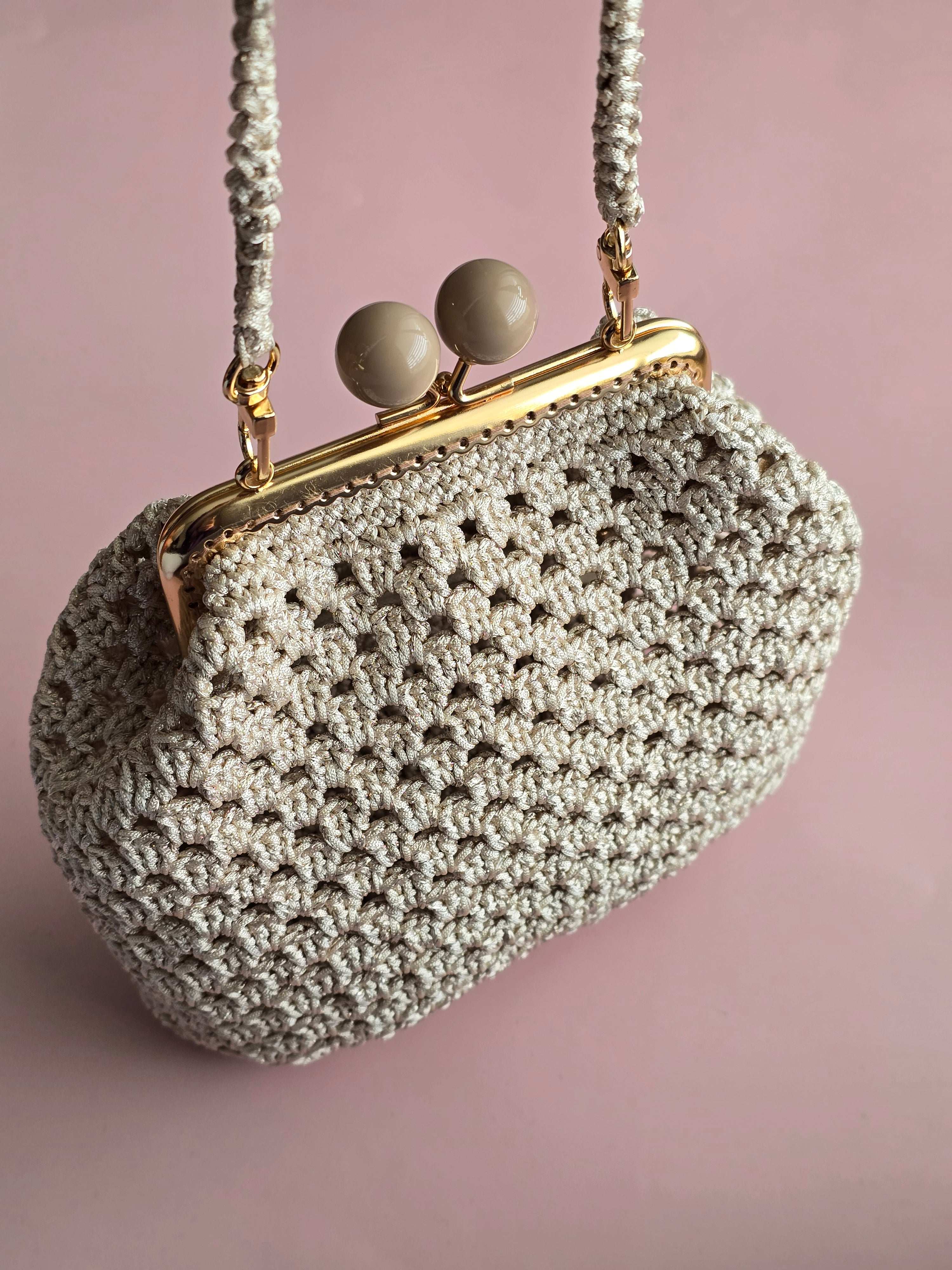 Crochet Crossbody Bag with Mini Pouch