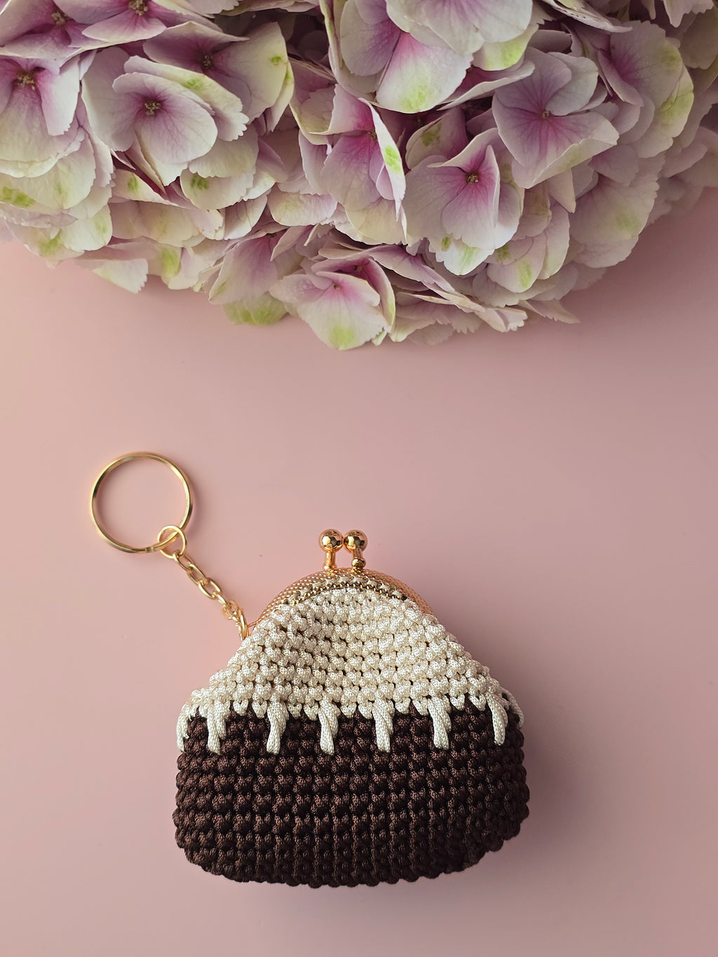 Mini Crochet Coin Purse – Chocolate Cream