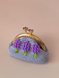 Lavender Bloom Crochet Coin Purse