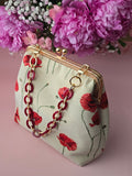 Handmade Floral Clasp Bag with Chain Handle