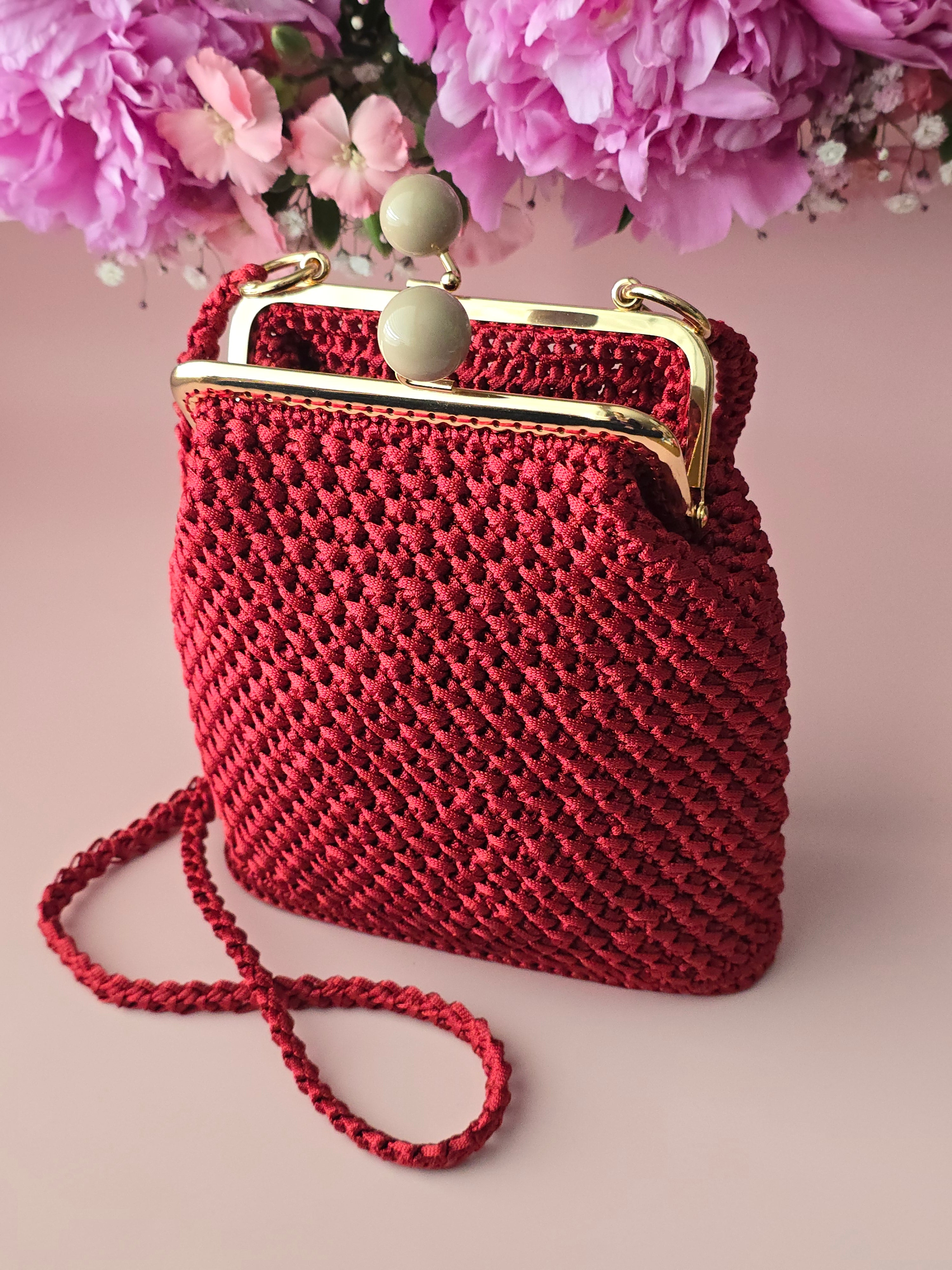 Ruby Crochet Kiss Lock Bag