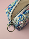 Blue Floral Pencil Case / Cosmetic Pouch