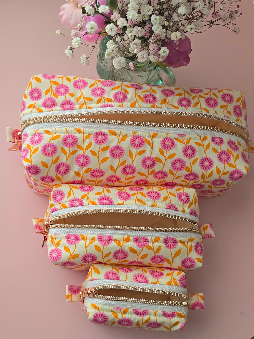 Floral Makeup Pouch Set