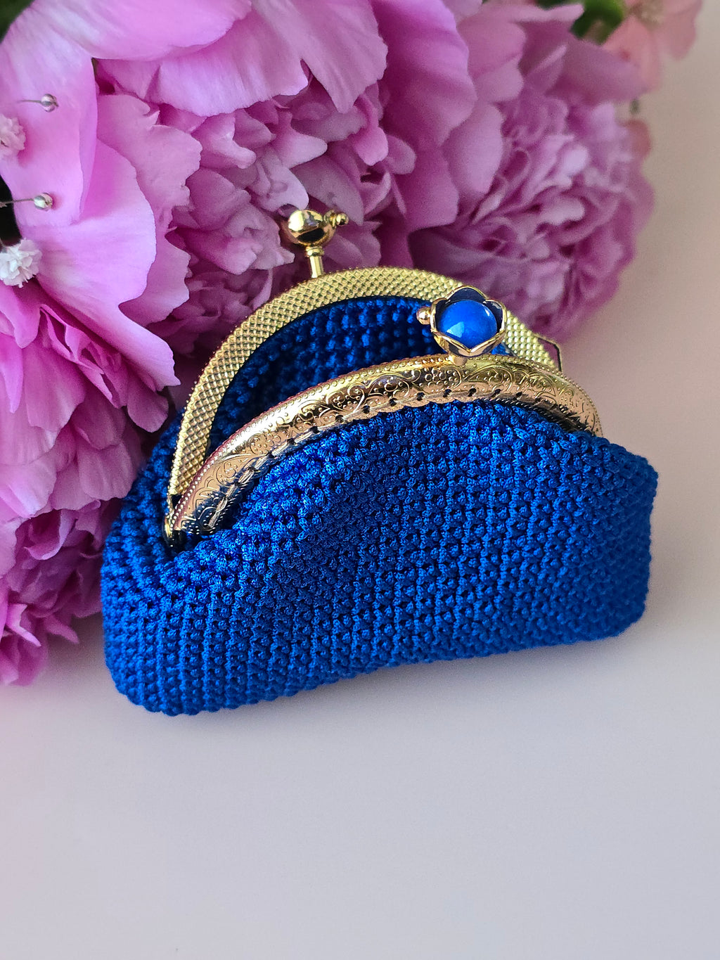 Royal Blue Crochet Coin Purse