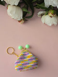 Rainbow Crochet Coin Purse green