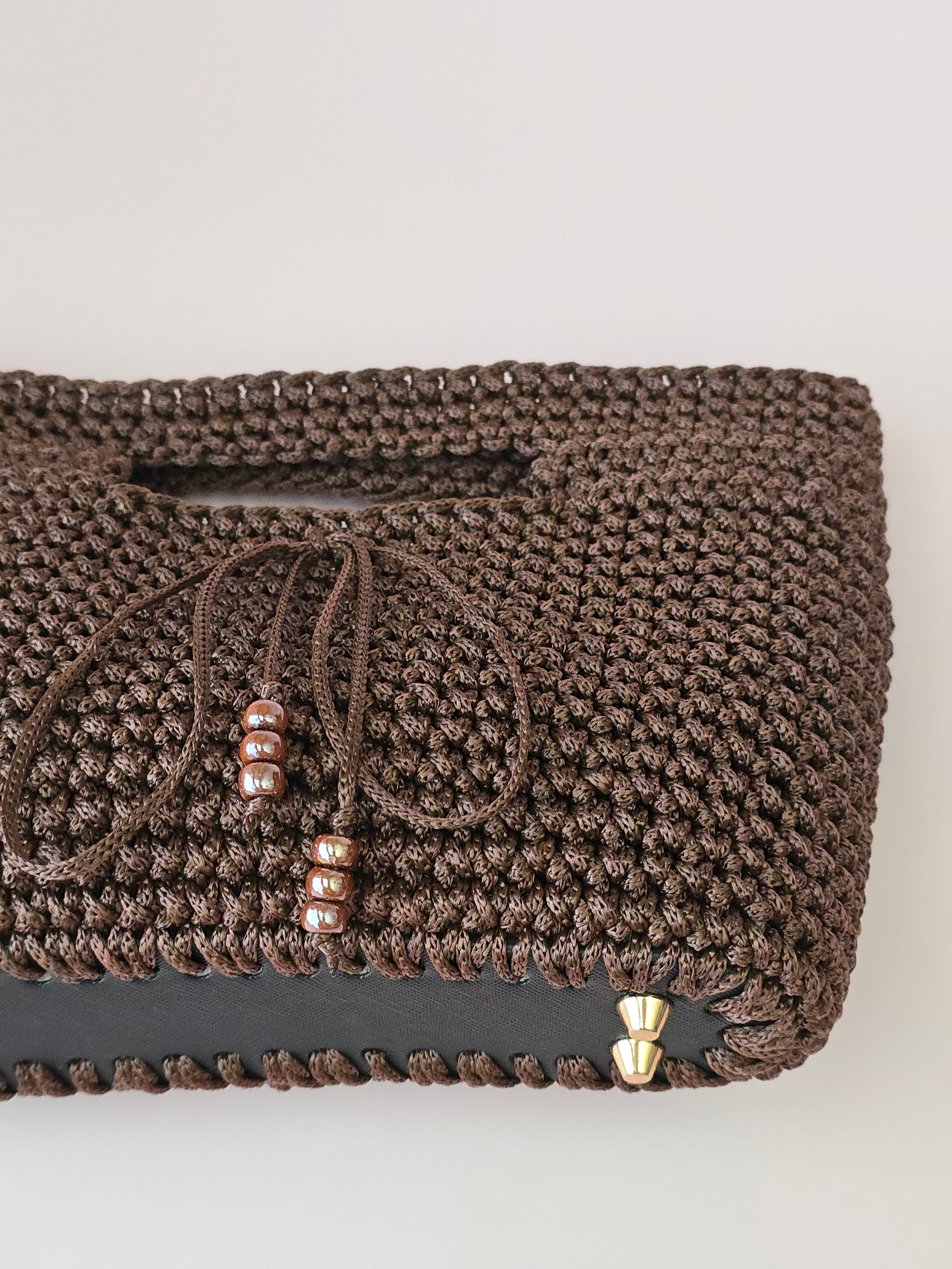Handmade Crochet Handbag – Chocolate Brown | Arrdo